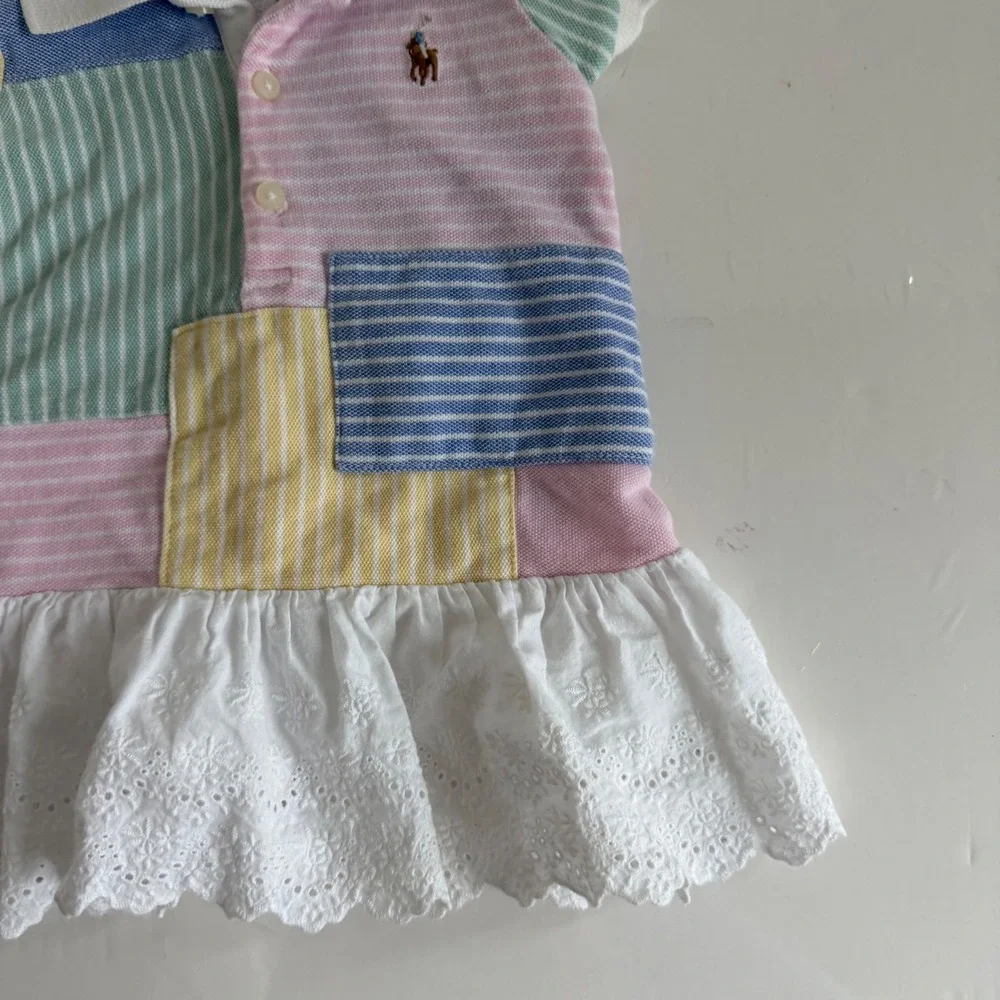 Ralph Lauren Baby Pastel Patchwork Dress Size 3 Months